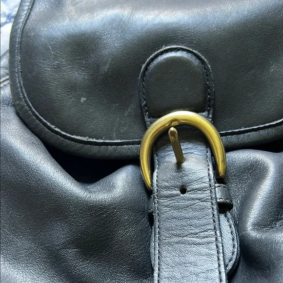 Coach Leather Backpack with Gold Buckle - Picture 8 of 14